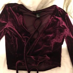 Forever 21 velvet crop